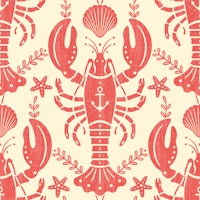 Red Lobster with Anchor - Large wallpaper