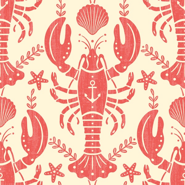 Red Lobster with Anchor 2 - Large