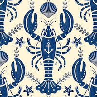 Blue Lobster with Anchor - Large wallpaper