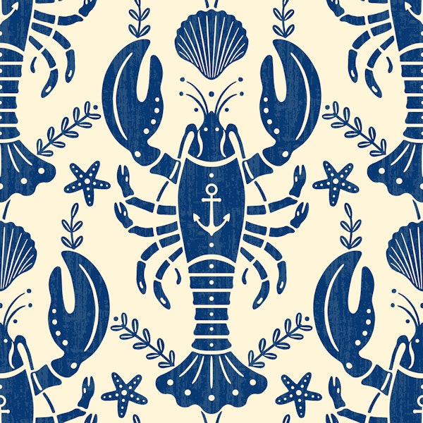 Blue Lobster with Anchor 2 - Large