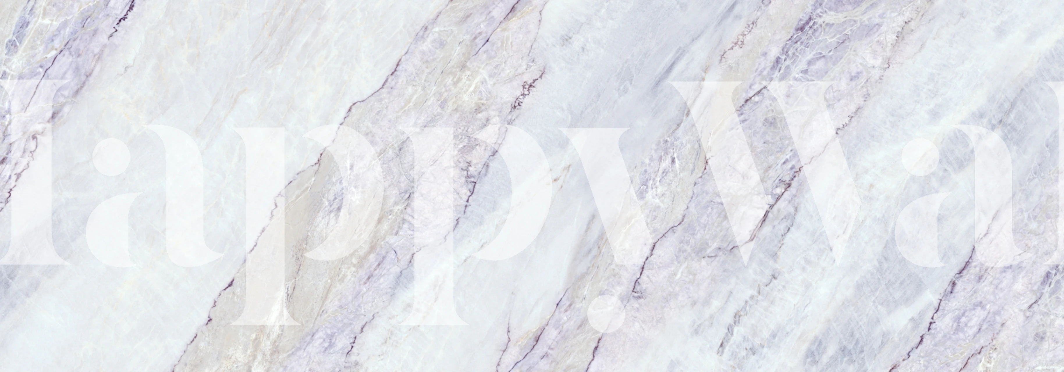 White Crystal Lilac Marble tapetti huoneessa