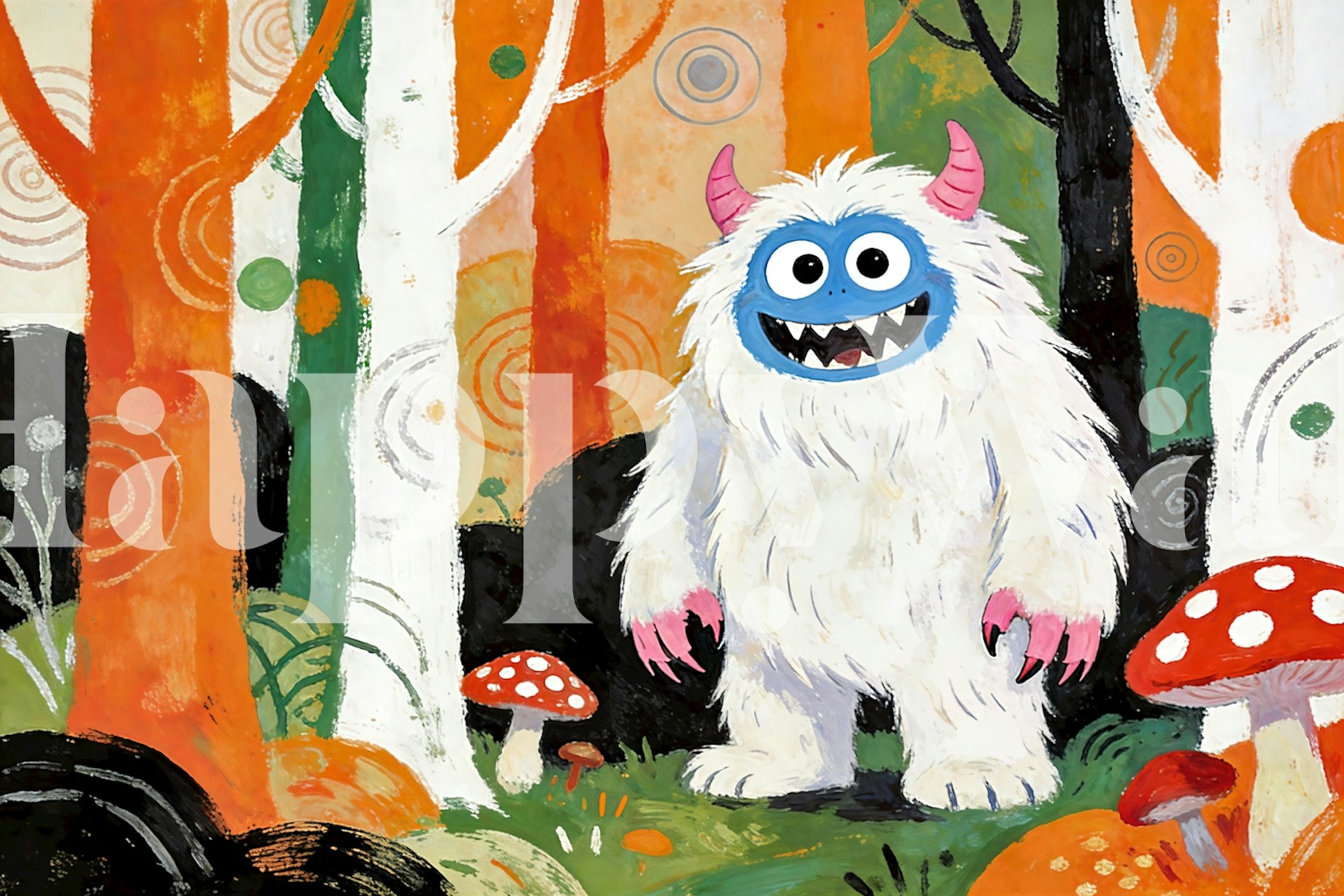 Furry Forest Friend tapeta u sobi