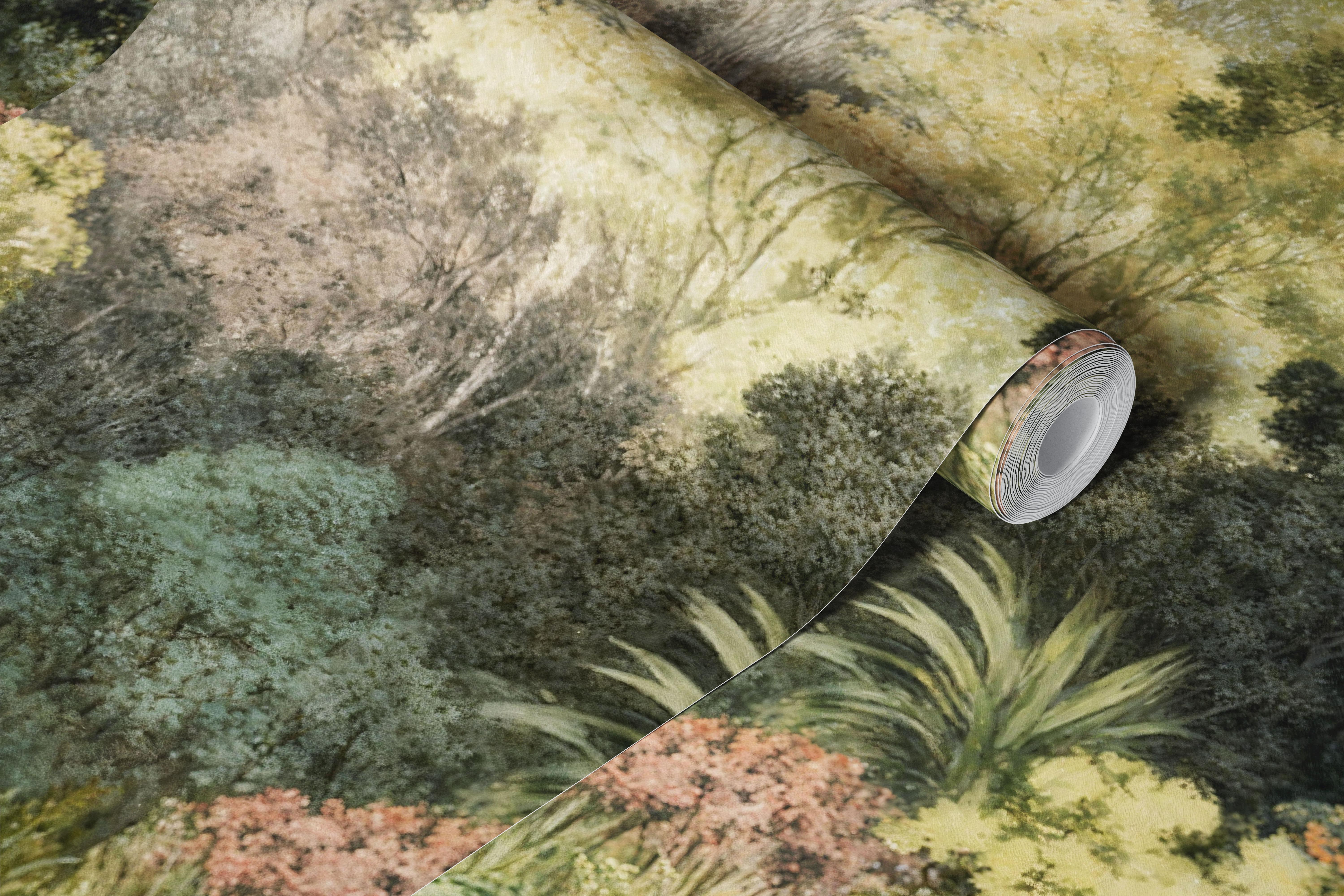 Tranquil Woodland Garden wallpaper in a room