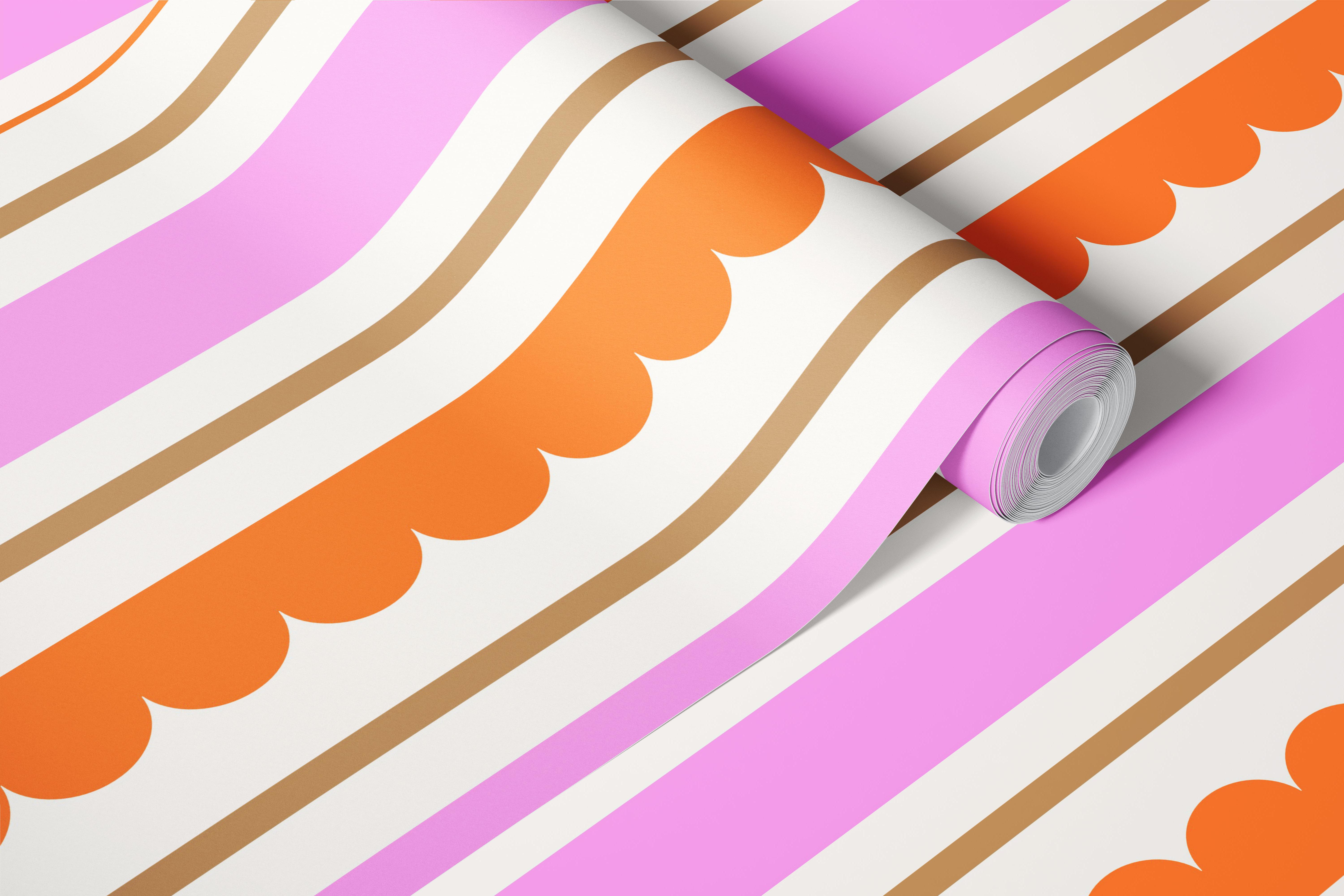 Colorful Candy Stripes wallpaper in a room