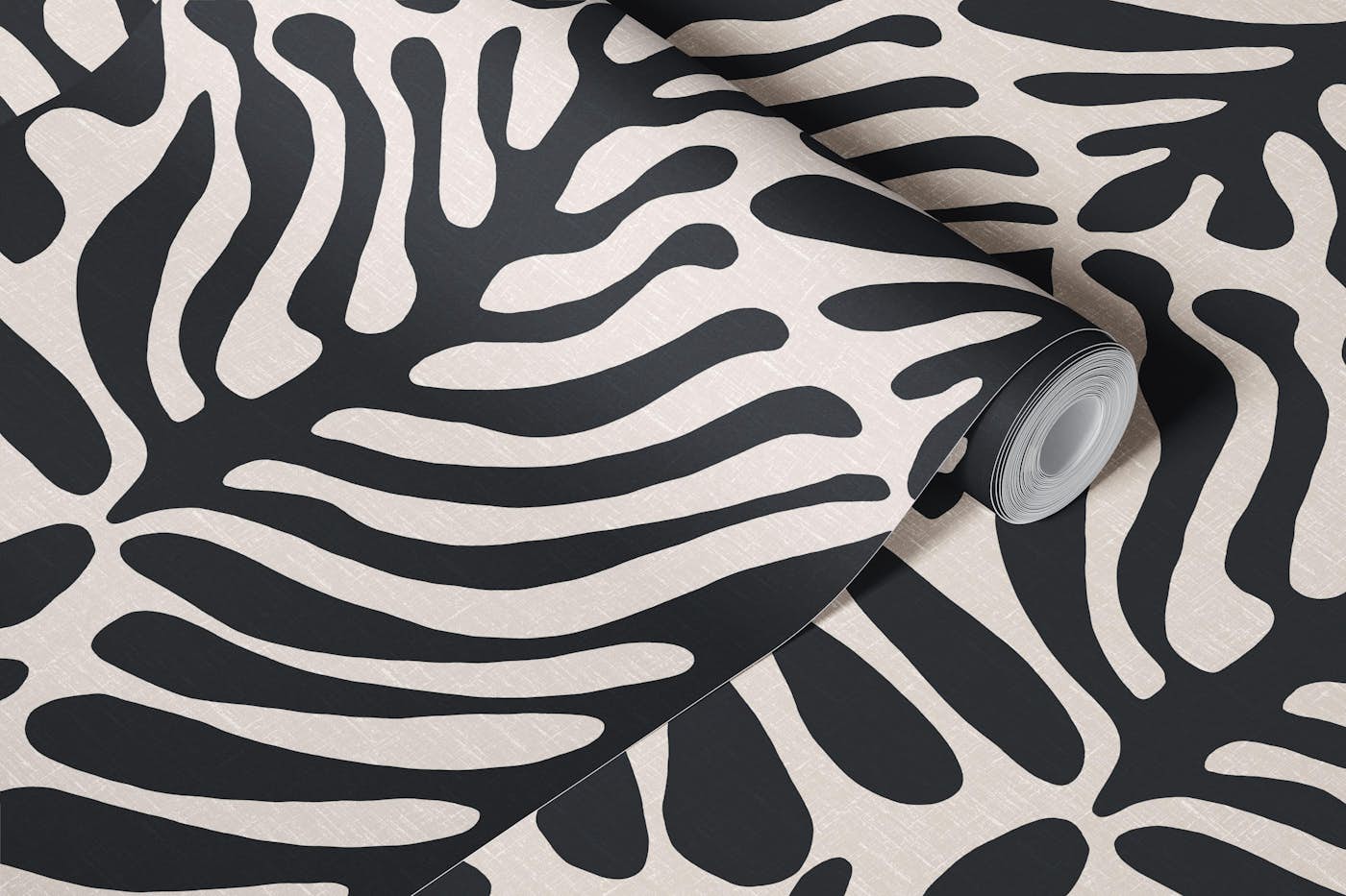 Monochrome Leaf Silhouette wallpaper roll