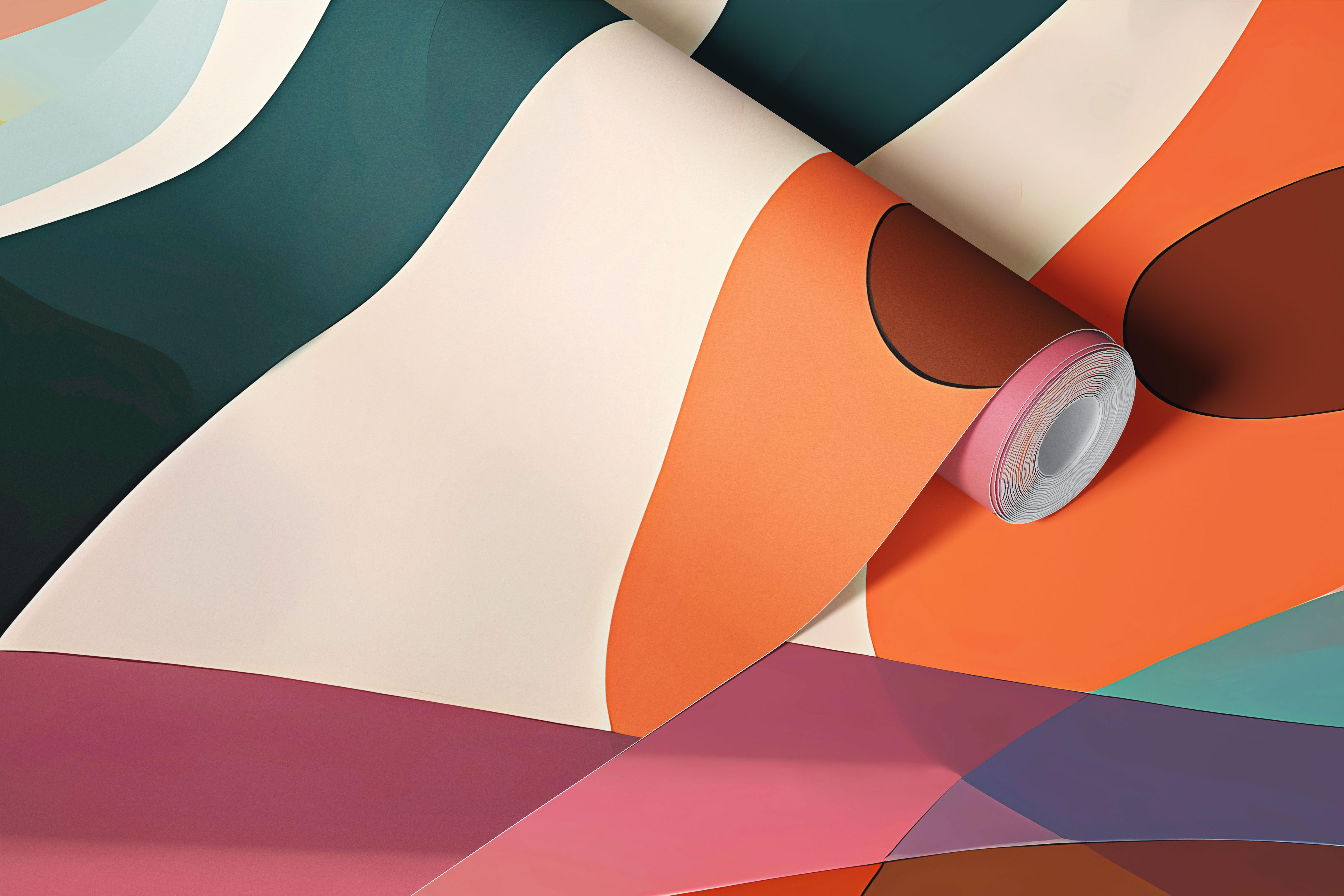 Colorful abstract wallpaper in a room