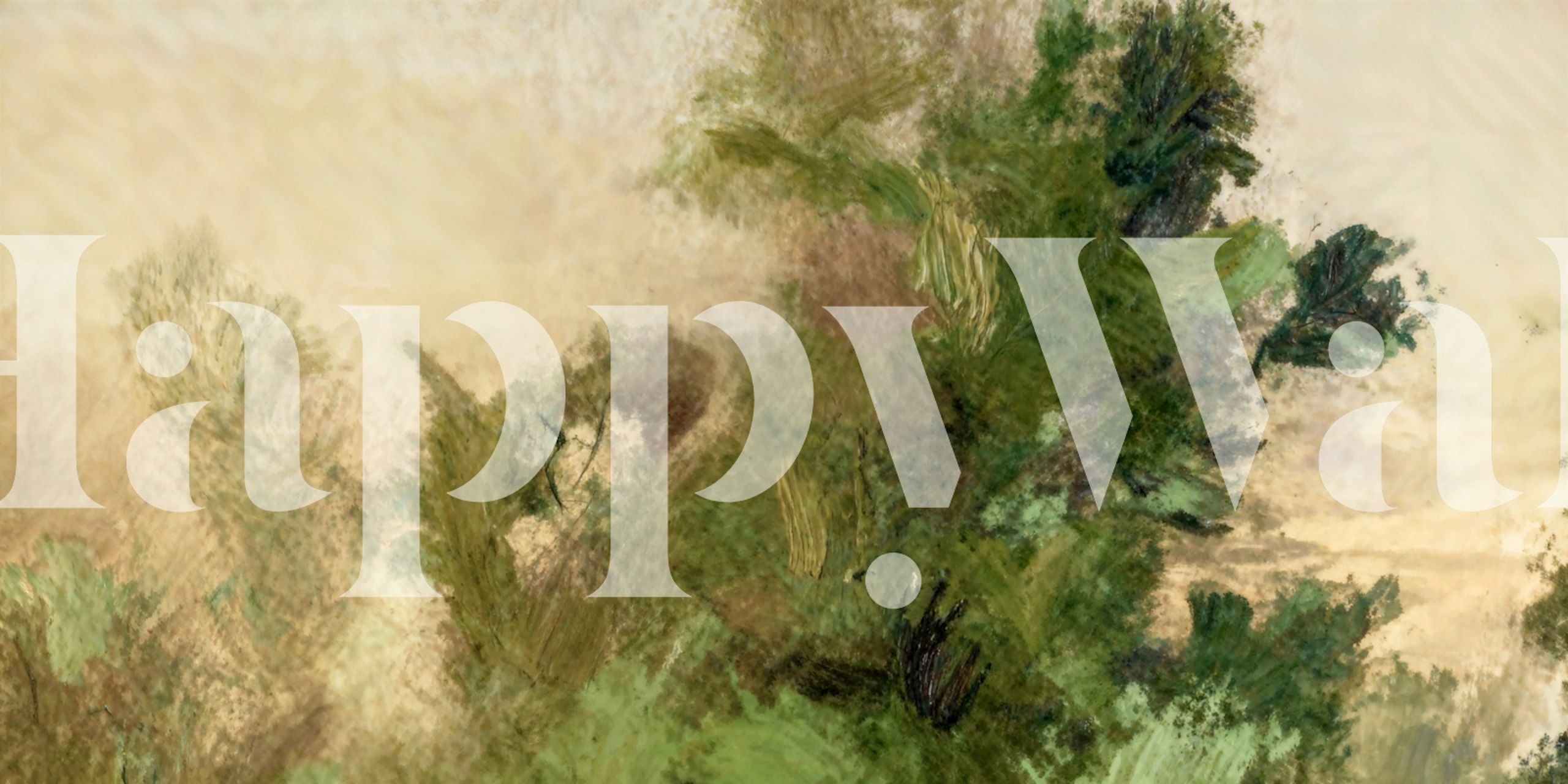 Tranquil Forest Greenery Tapete in einem Raum