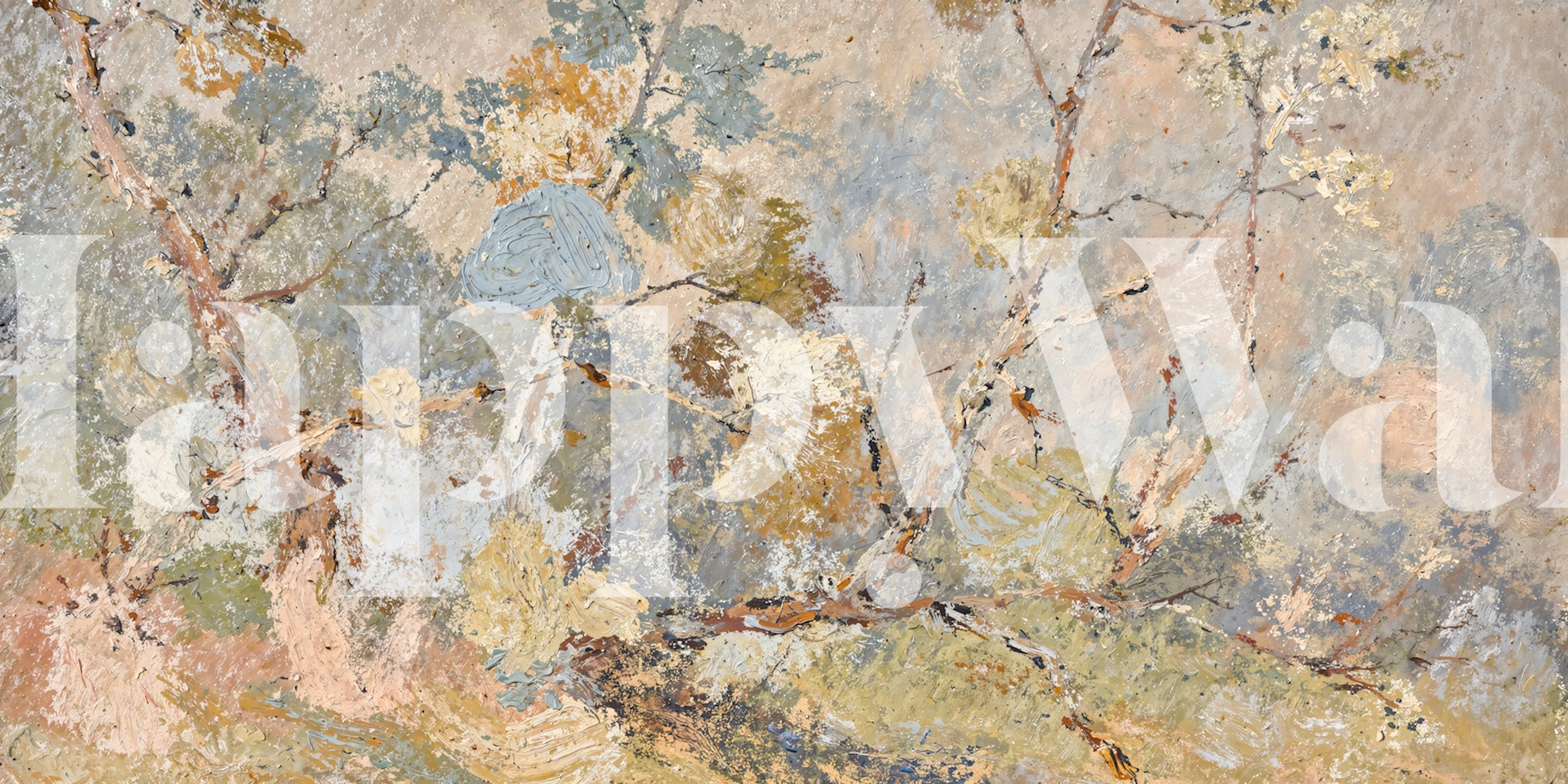 Papel pintado inspirado en un bosque tranquilo en una habitación