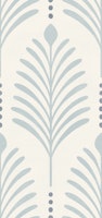 art deco vertical leaves - soft blue wallpaper