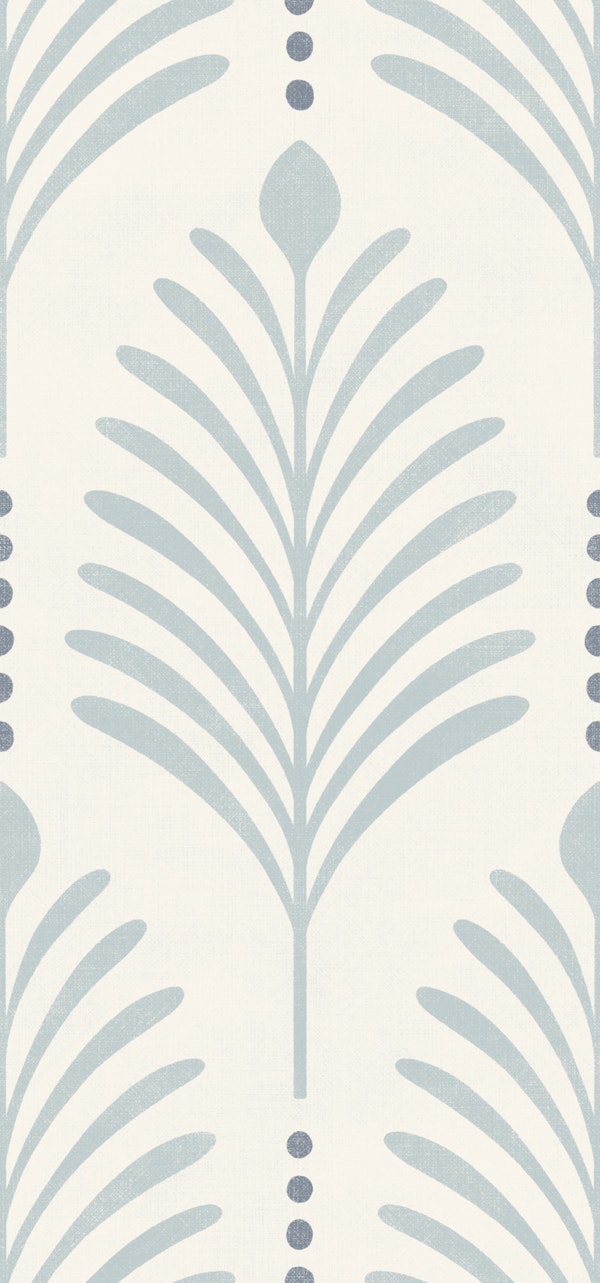 art deco vertical leaves - soft blue