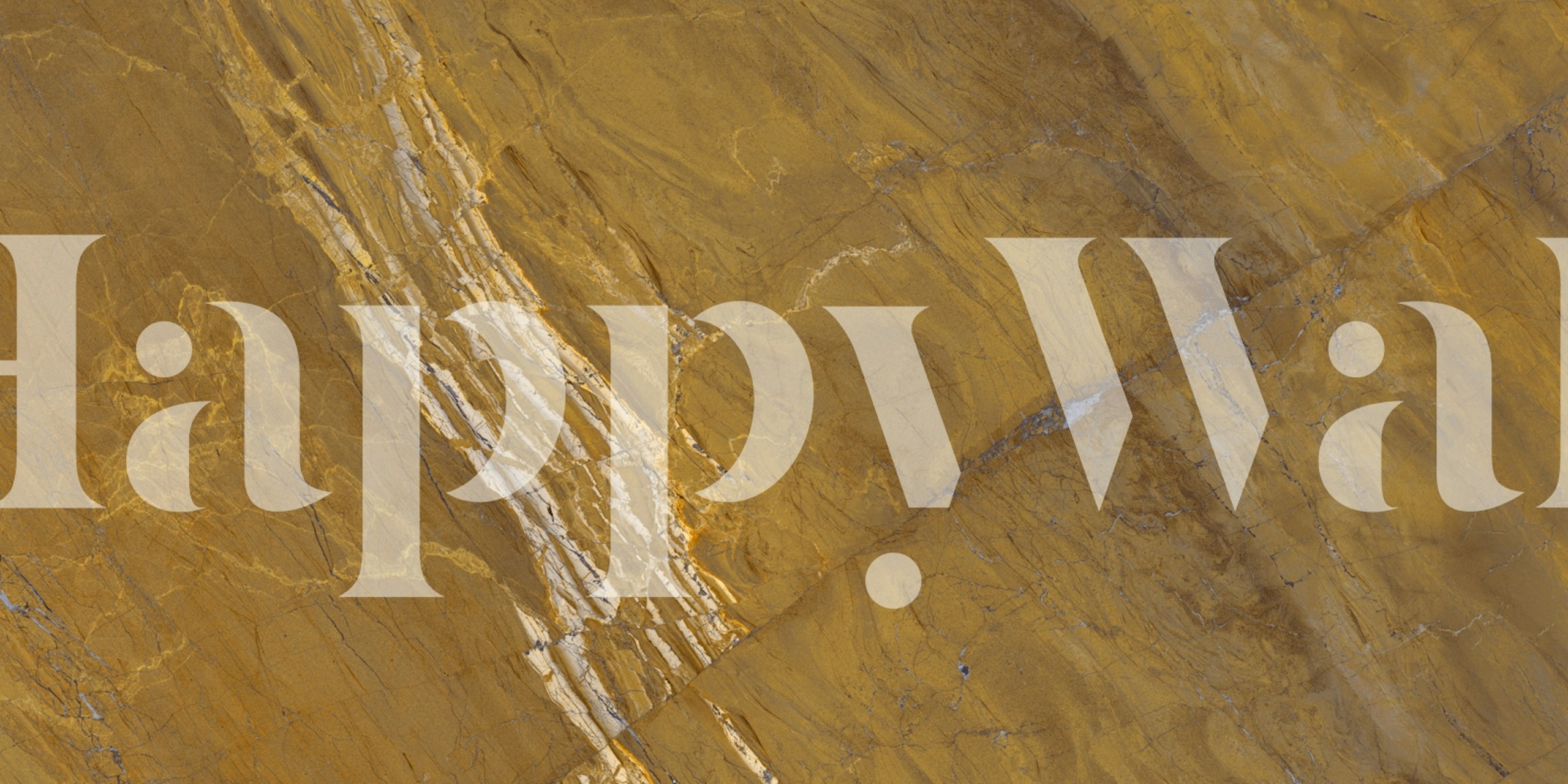 Golden Ochre Natural Marble teksturer med hvite ådrer tapet