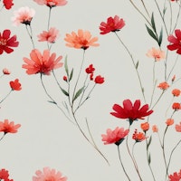 Wildflower Whimsy Red papiers peint