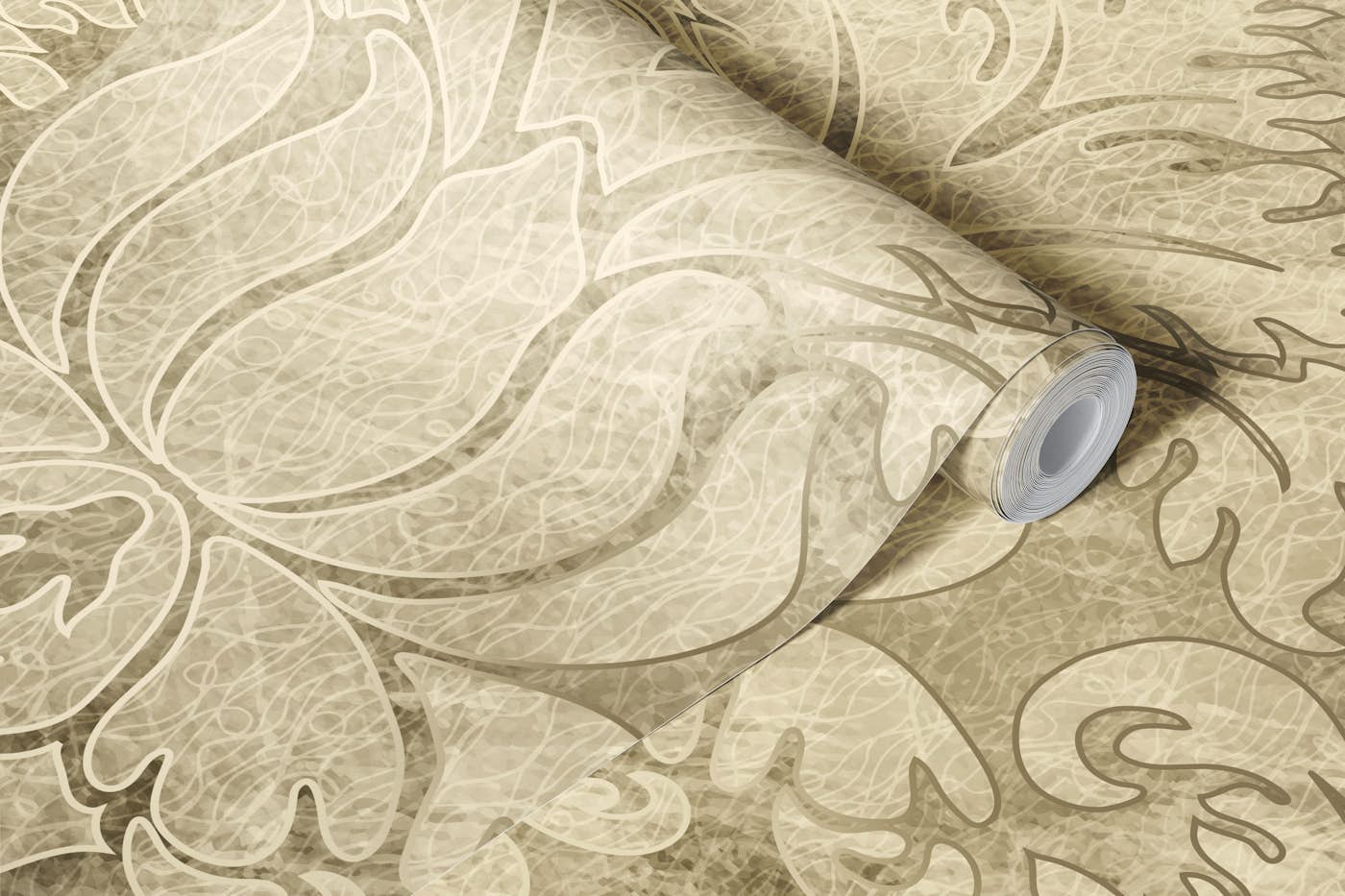 Baroque Heritage Foliage Tapestry Sepia wallpaper roll
