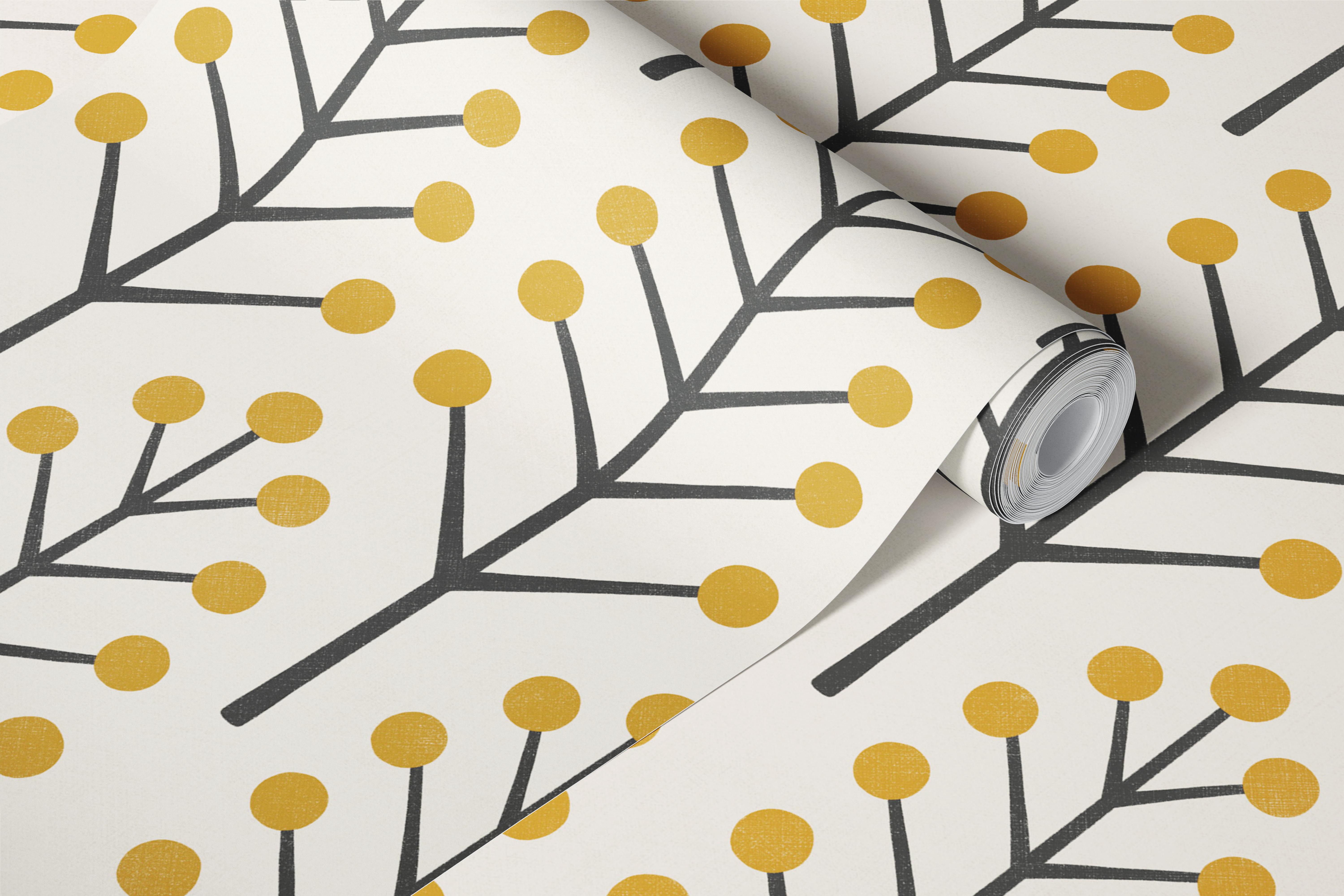 Scandinavian tree branches tapet i et rum