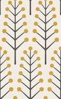 Scandinavian tree branches - black mustard wallpaper