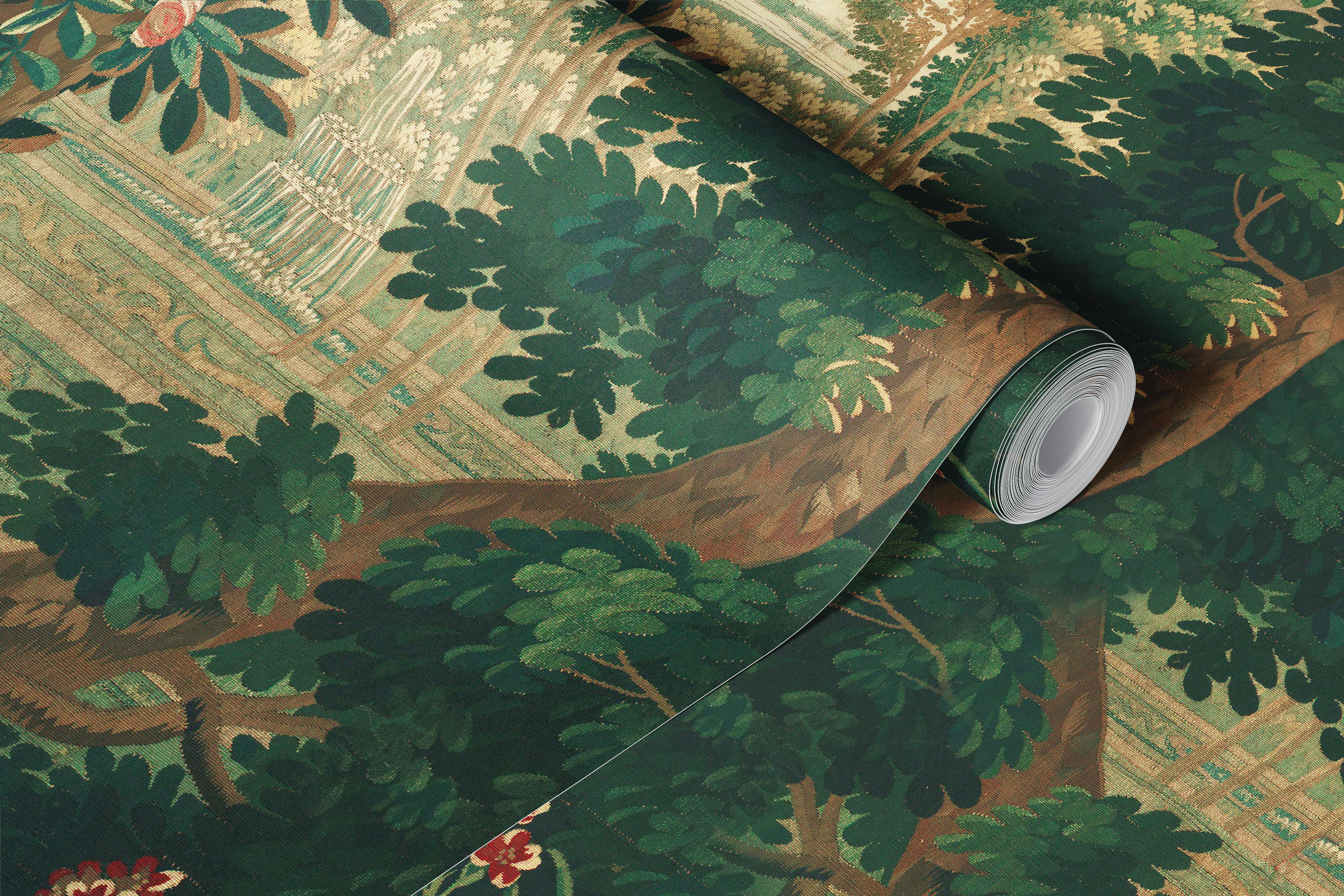 Woodland Verdure Tapestry wallpaper in a room