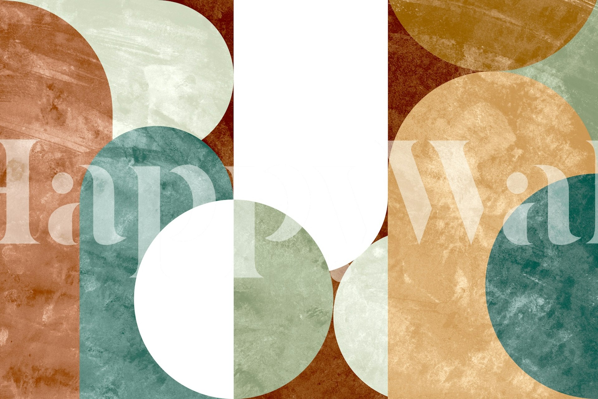 Rustic geometric circular patterns in earthy colors wallpaper