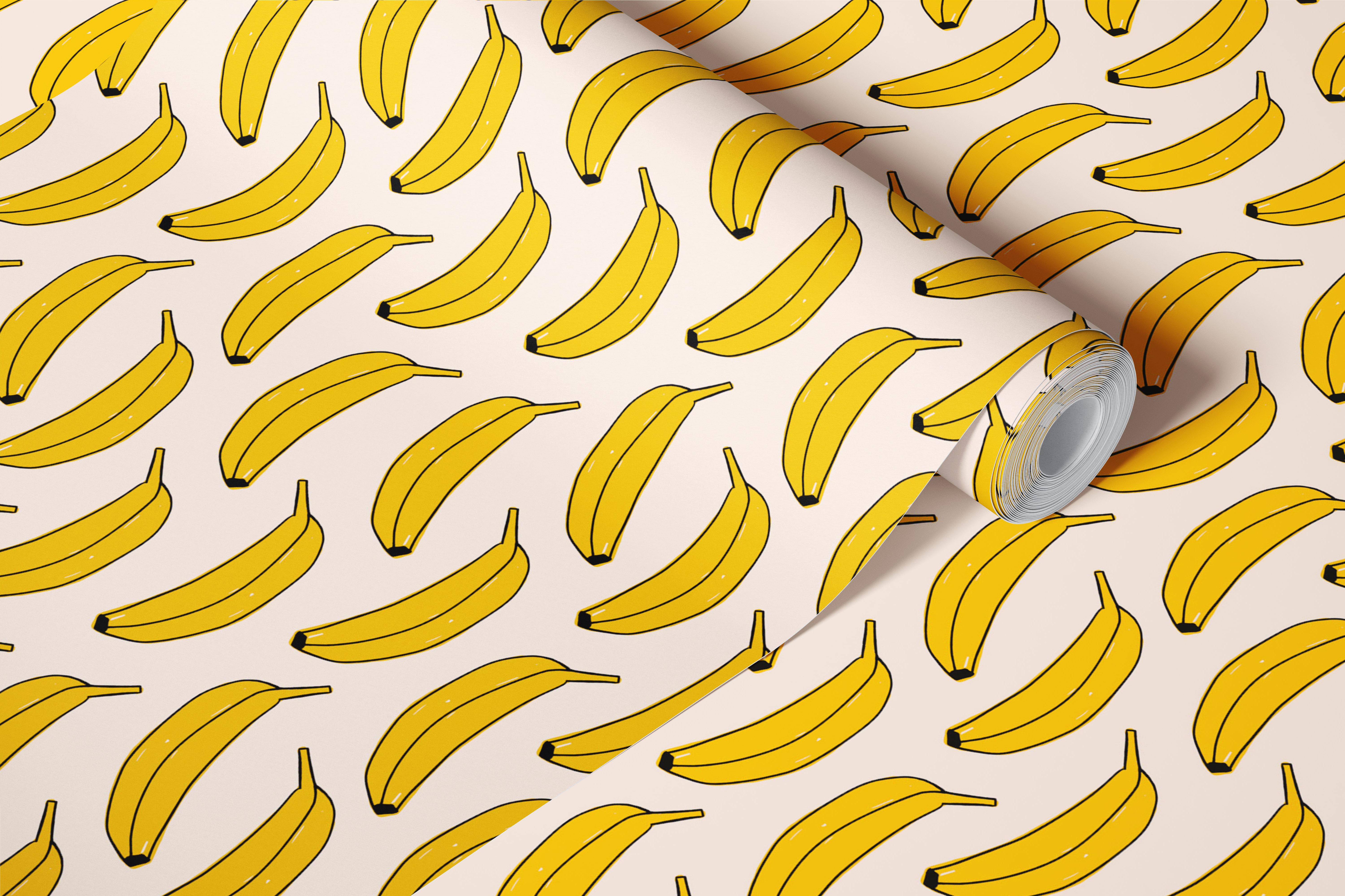 Papier peint Tropical Banana Parade dans un cadre de pièce