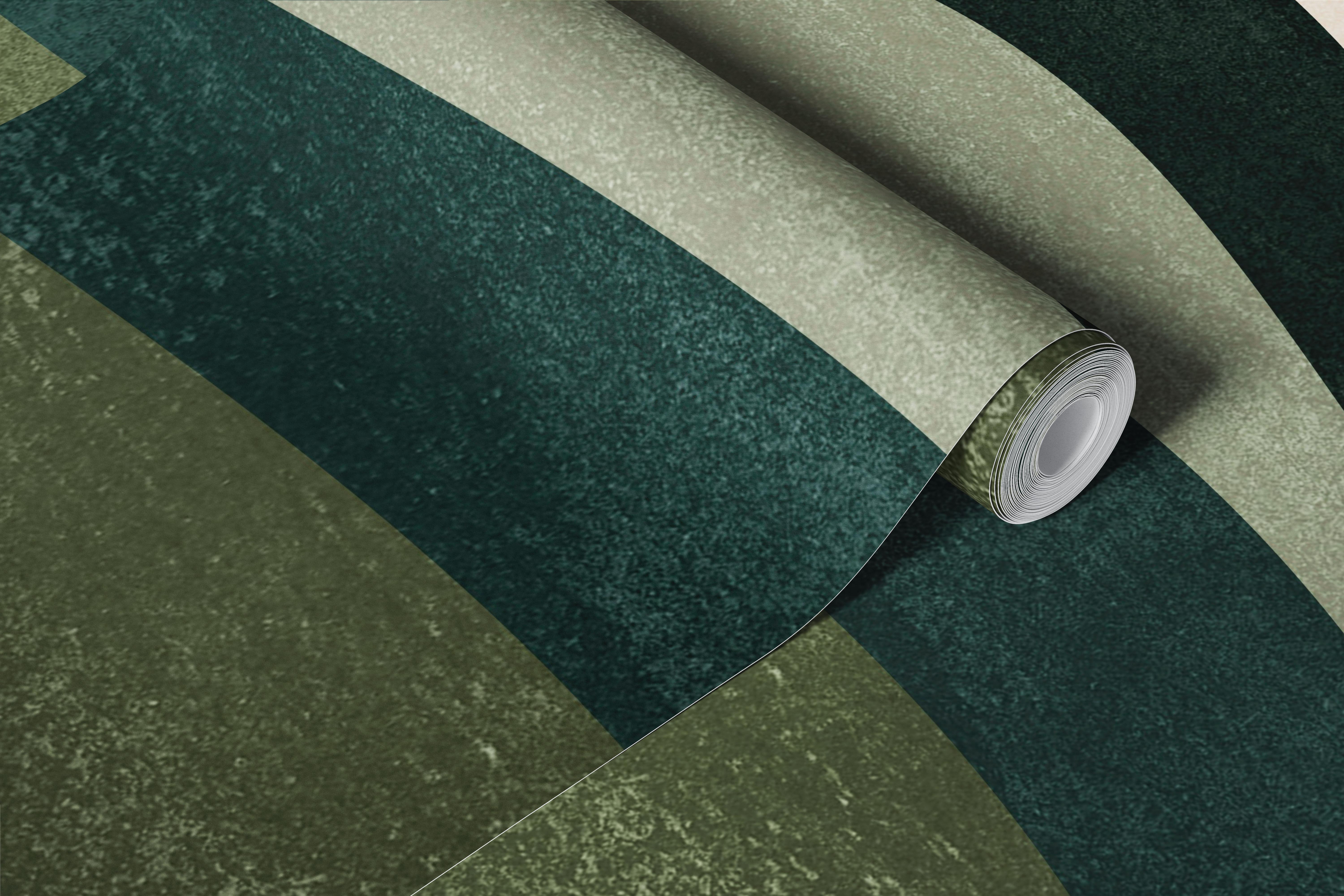 Abstract Green Waves Tapete in einem Zimmer