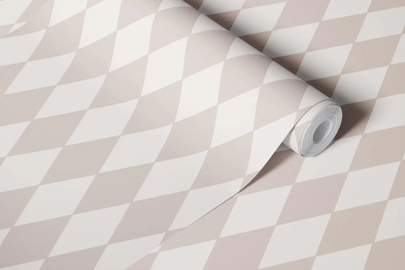 Harlequin Diamond pattern - beige wallpaper roll