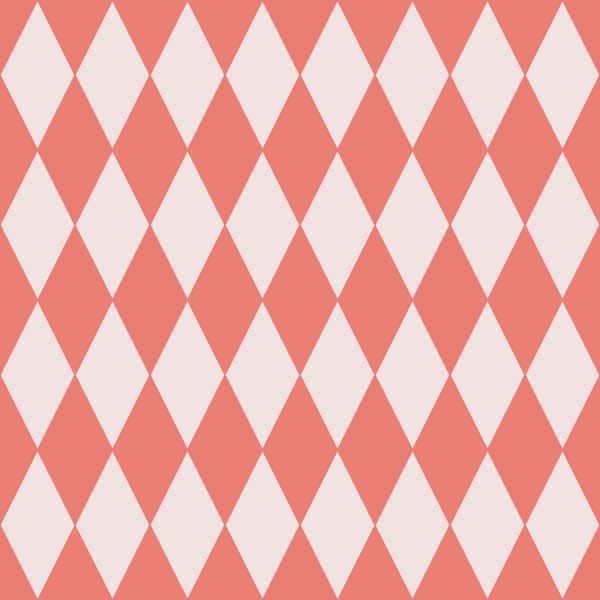 Harlequin Diamond pattern - coral