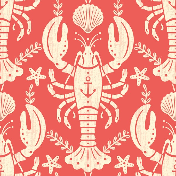 Red Lobster with Anchor 1 - Large