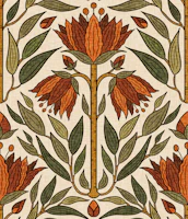 Botanical Tapestry in Burnt Sienna & Olive wallpaper