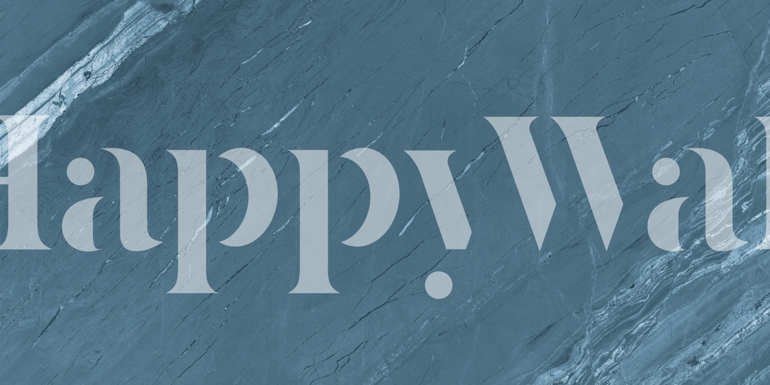 Blue marble pattern with white veins wallpaper