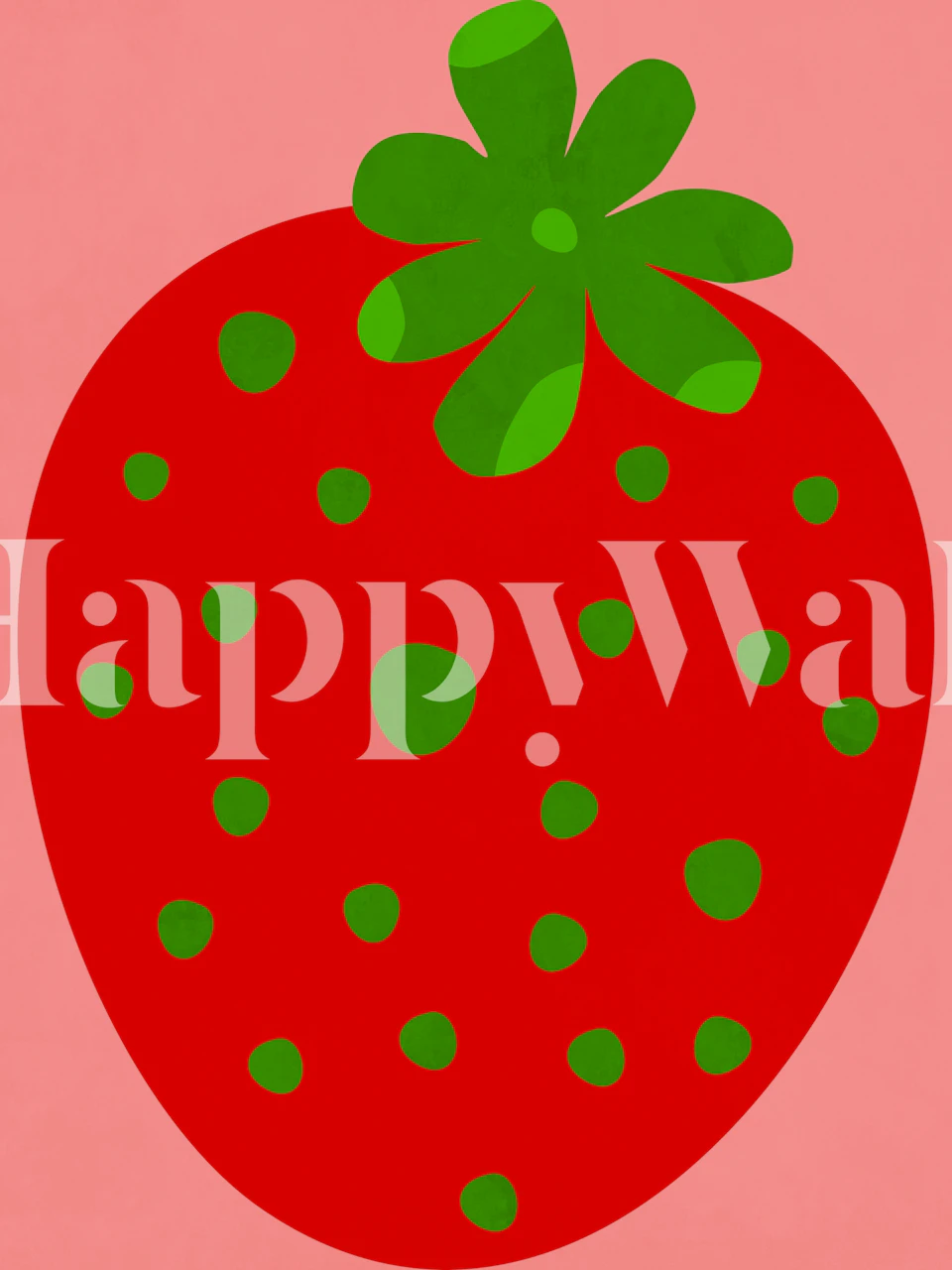 Playful strawberry wallpaper in a room