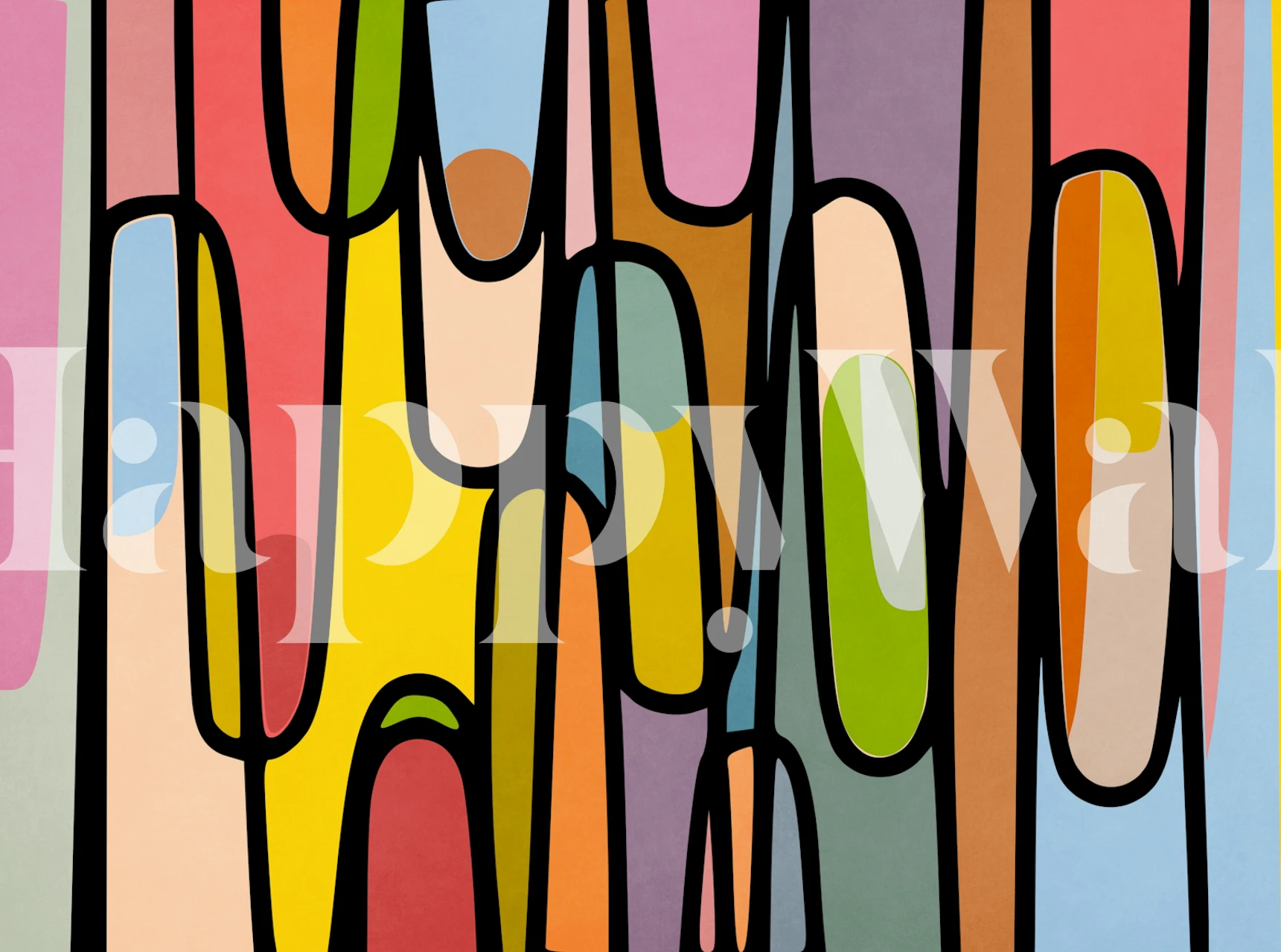 Papel de parede Playful Color Composition em um quarto