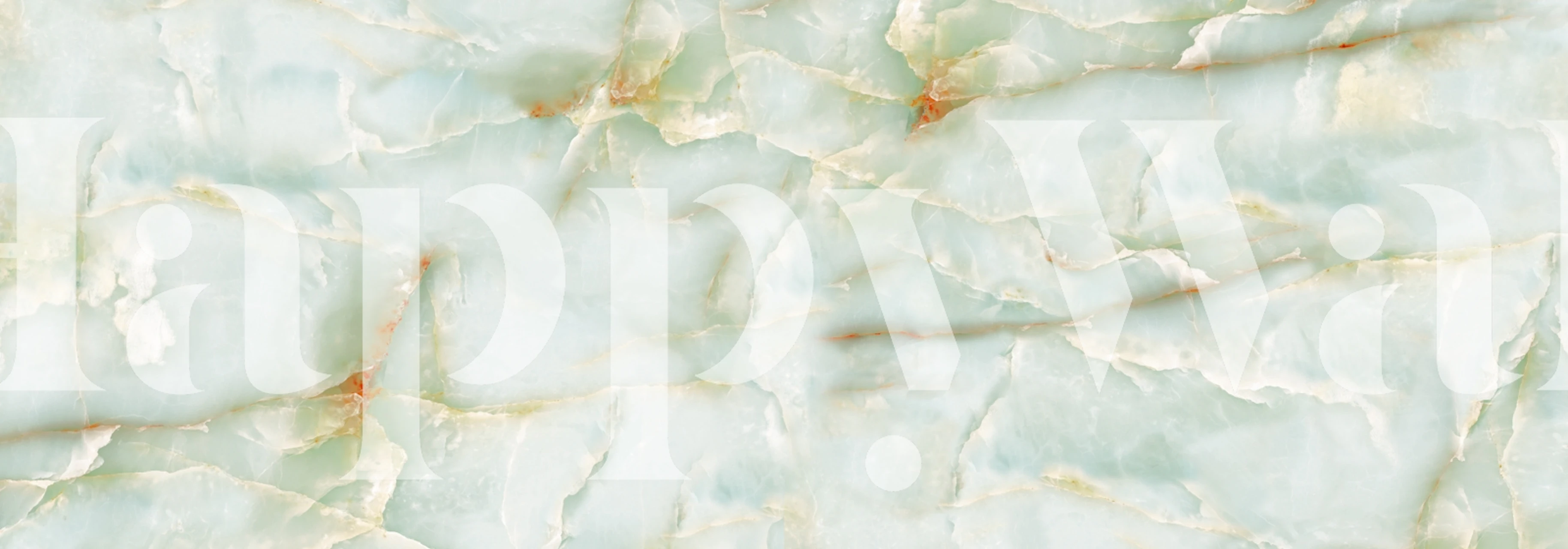 Seafoam green and white marble effect wall mural