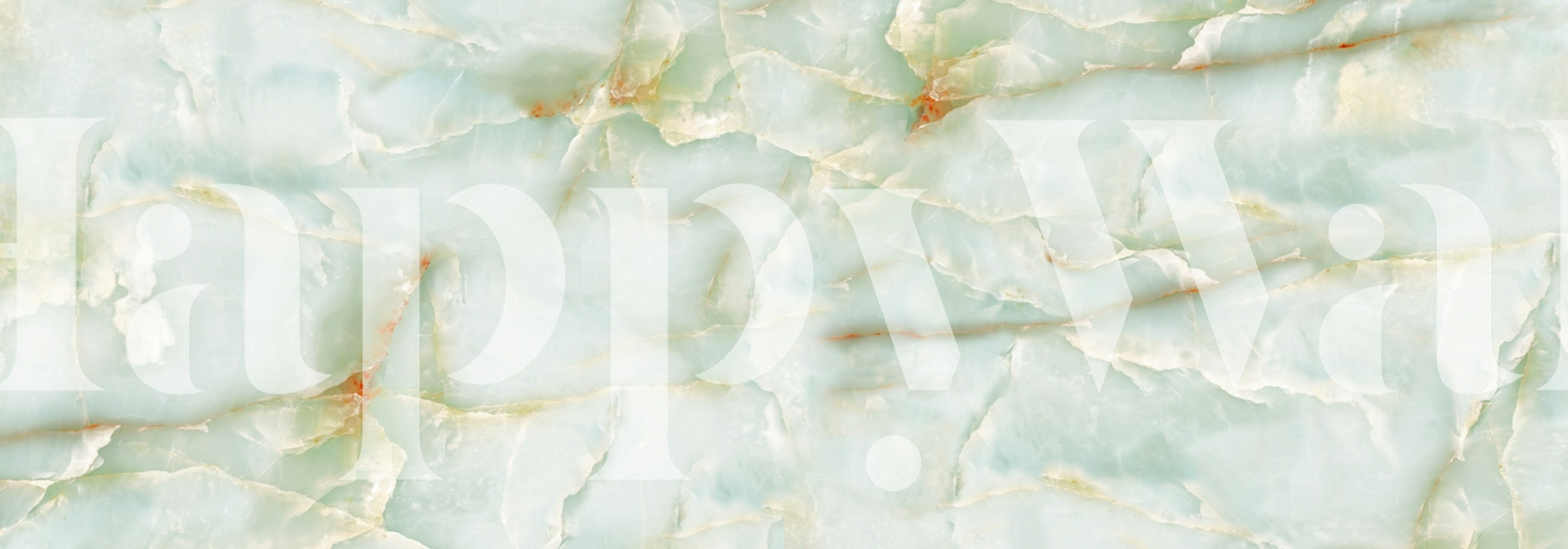 Seafoam green and white marble effect wall mural