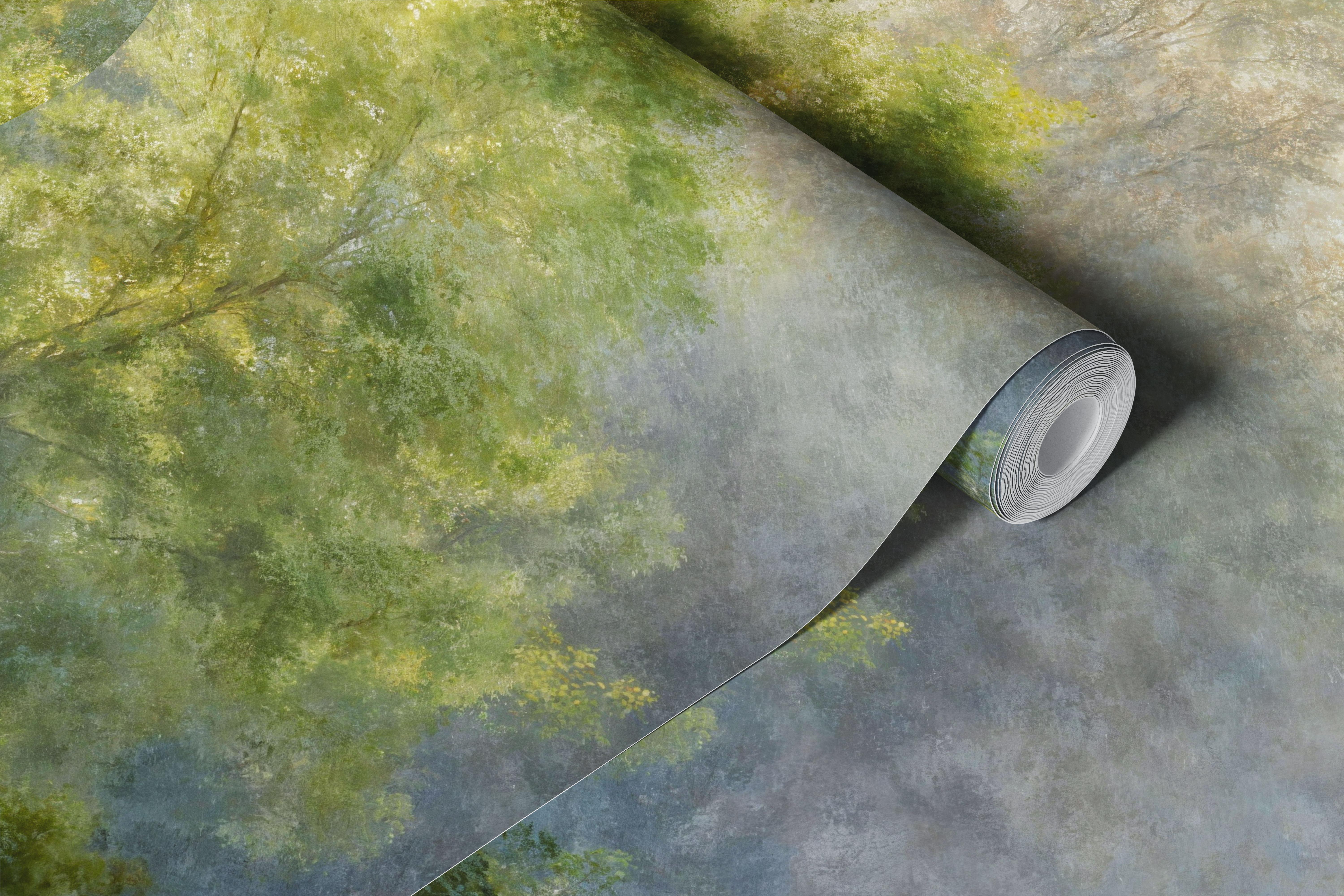 Papier peint Tranquil Forest Oasis dans une pièce