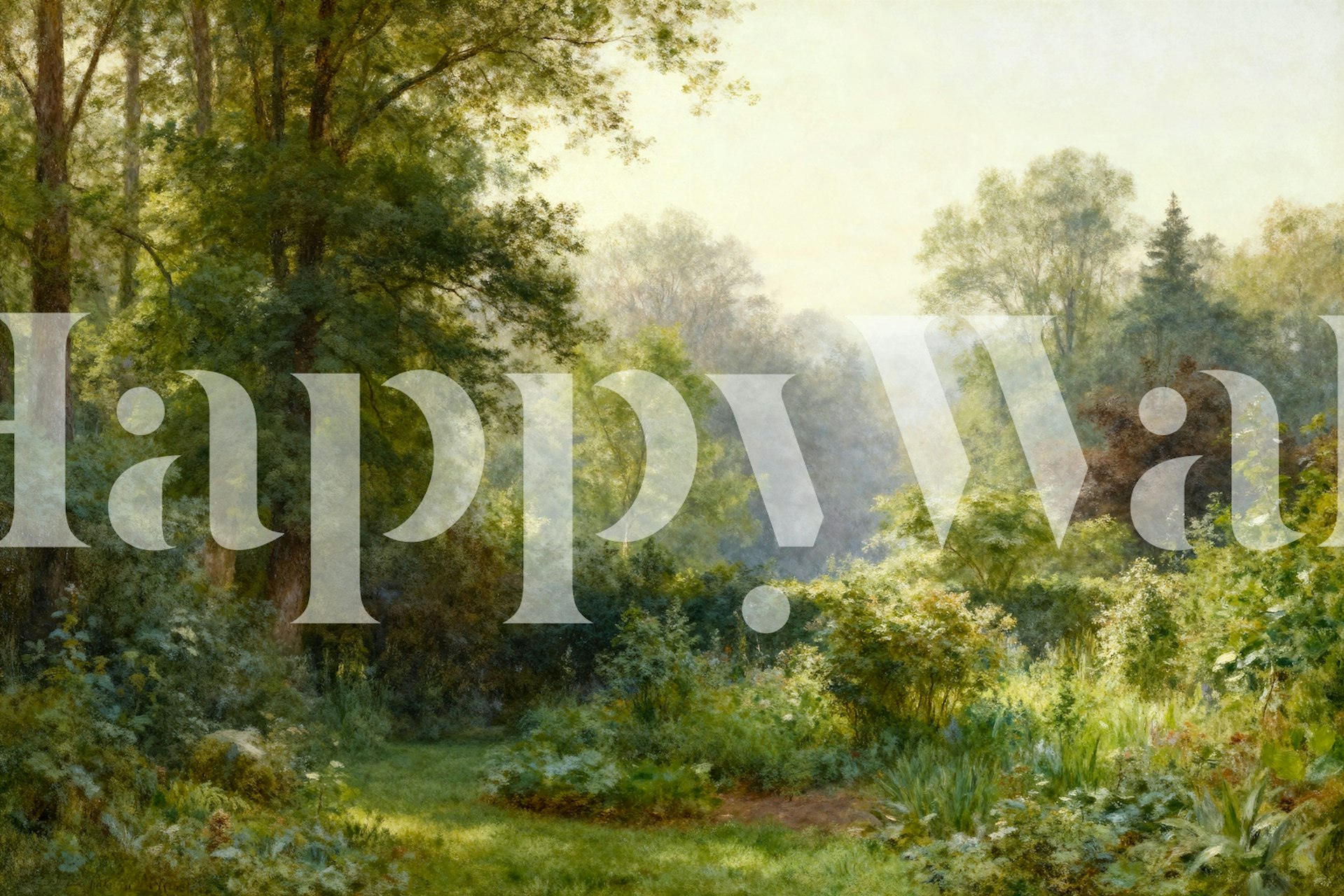 Papier peint Tranquil Forest Oasis dans une pièce