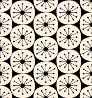 Mid Century Modern Atomic Dots Black Cream behang