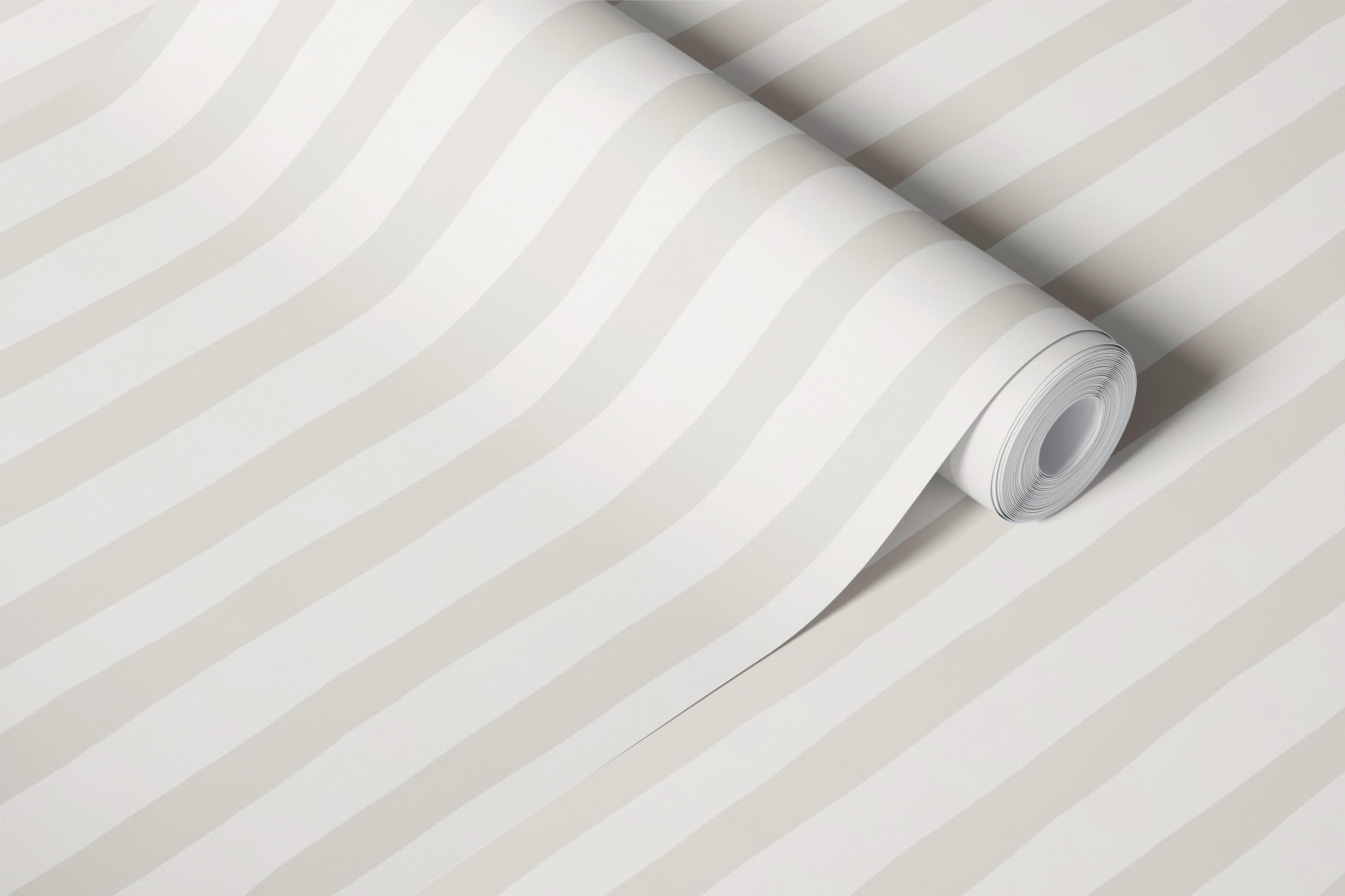 Neutral beige painterly organic stripe wallpaper