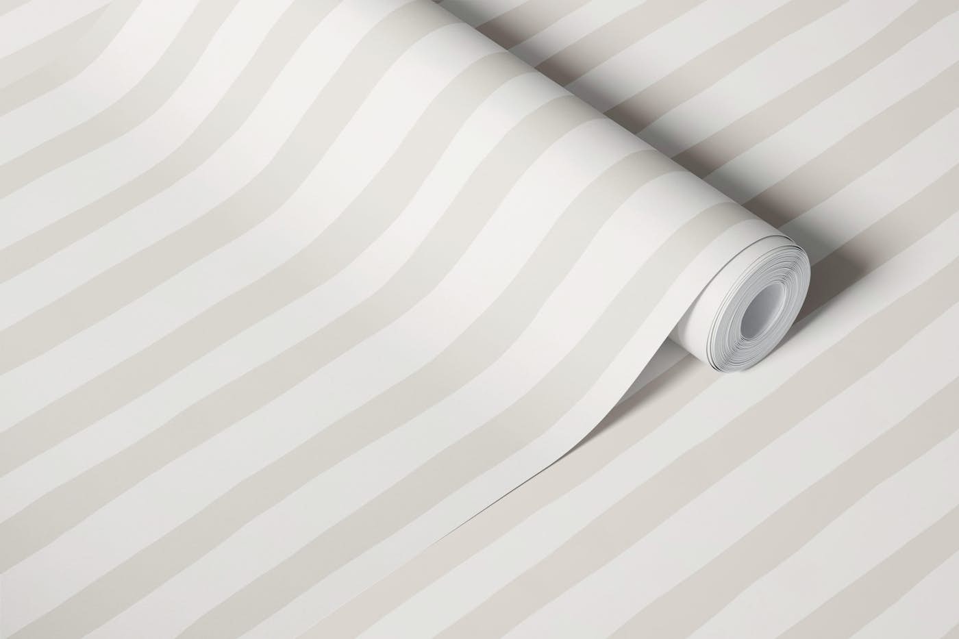 Neutral Beige Painterly Organic Stripe wallpaper roll