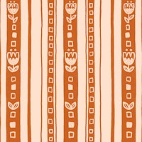 Retro Tulip Stripes Terracotta Chic wallpaper