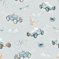 Pastel Pit Stop - blue tapet