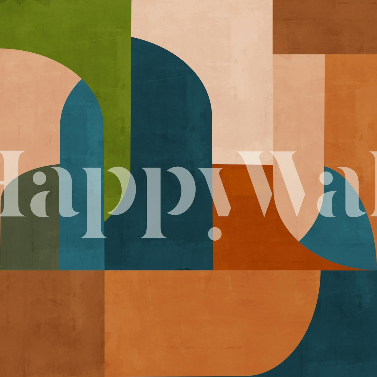 Retro Chic Geometrics wallpaper in a room