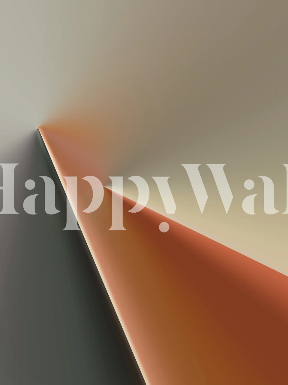 Geometric pattern in light green and orange tones wallpaper