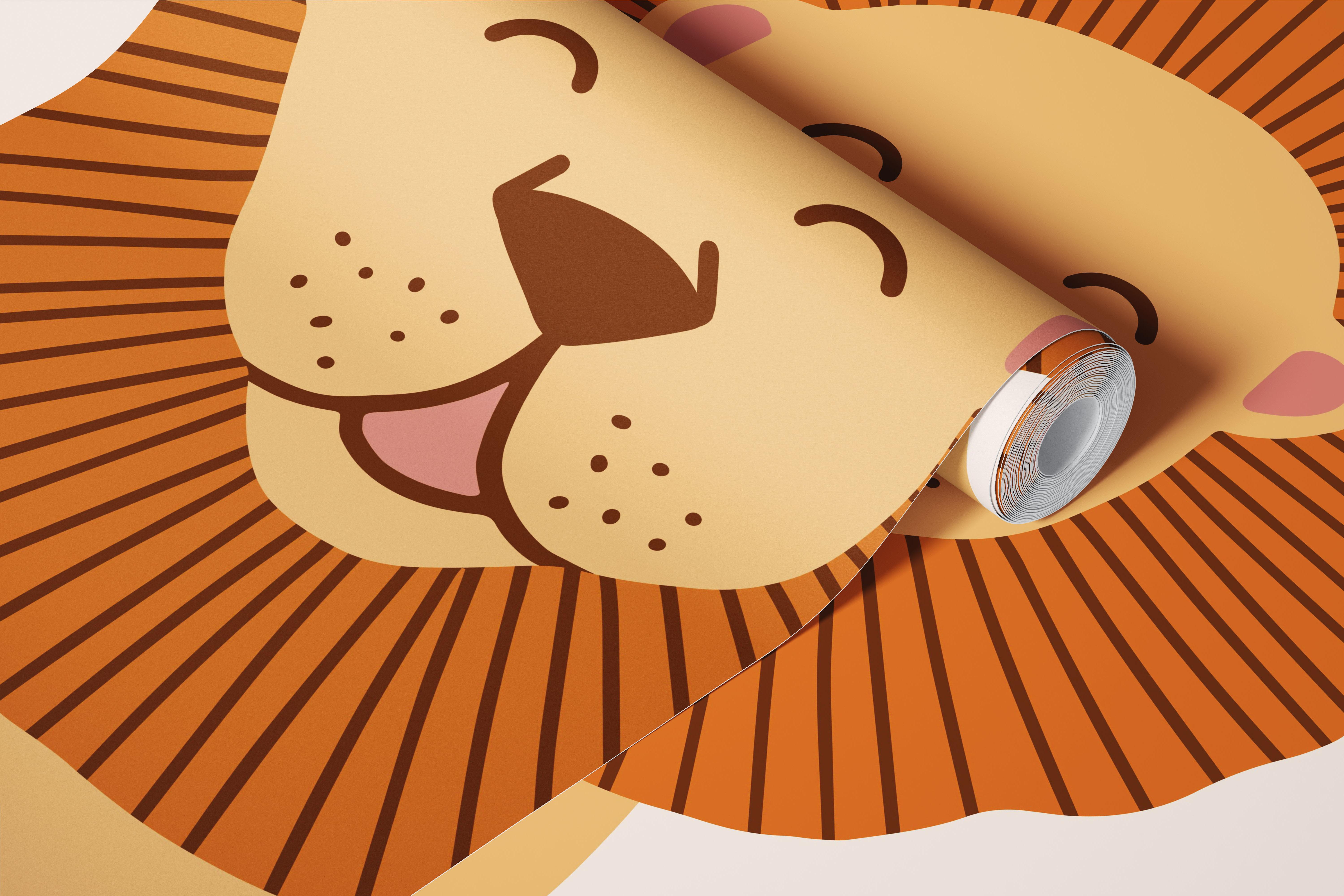 Sweet Lion Dreams wallpaper in a cozy room