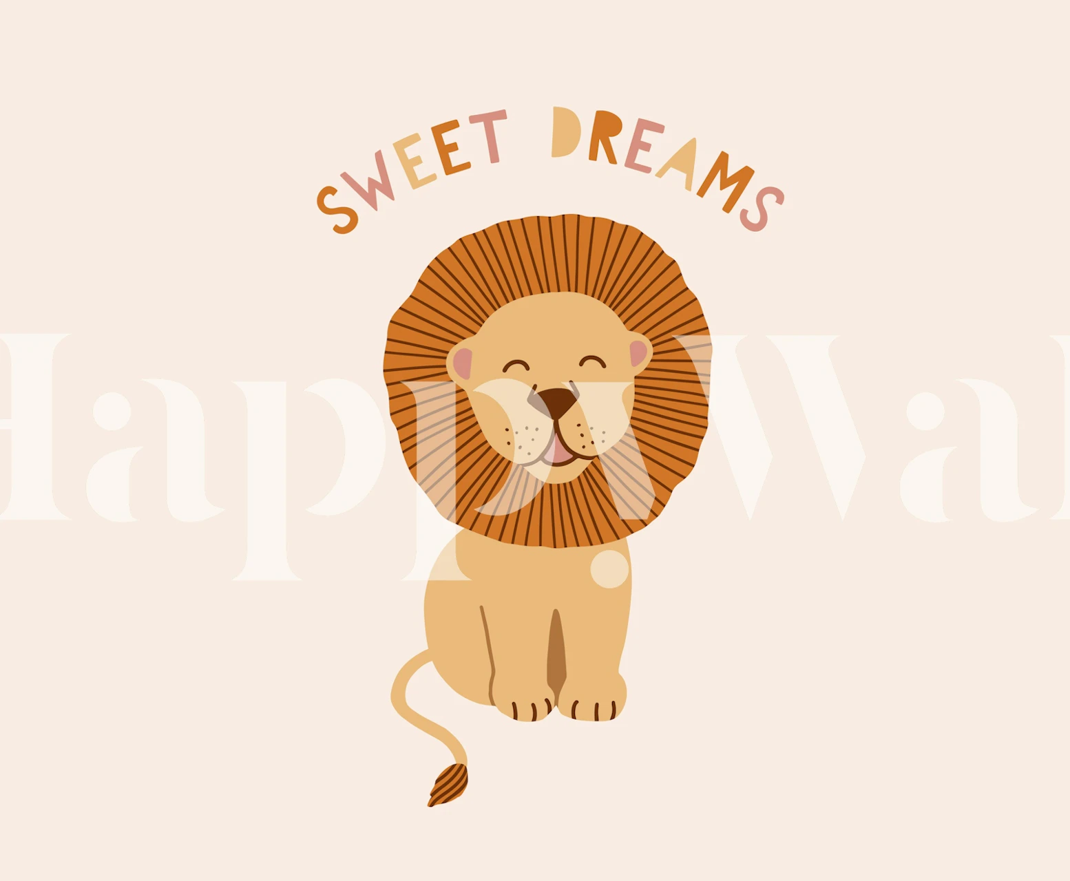 Sweet Lion Dreams wallpaper in a cozy room