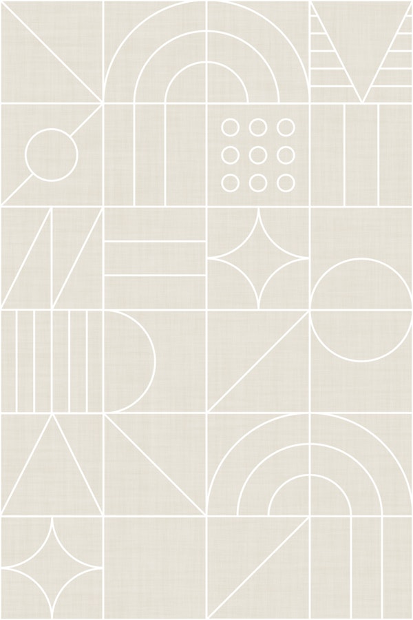 Art Deco Geometry White lines on Cloud Dancer