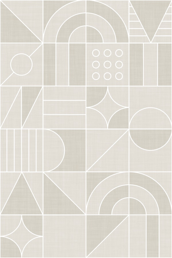 Art Deco Geometry Tonal Cloud Dancer