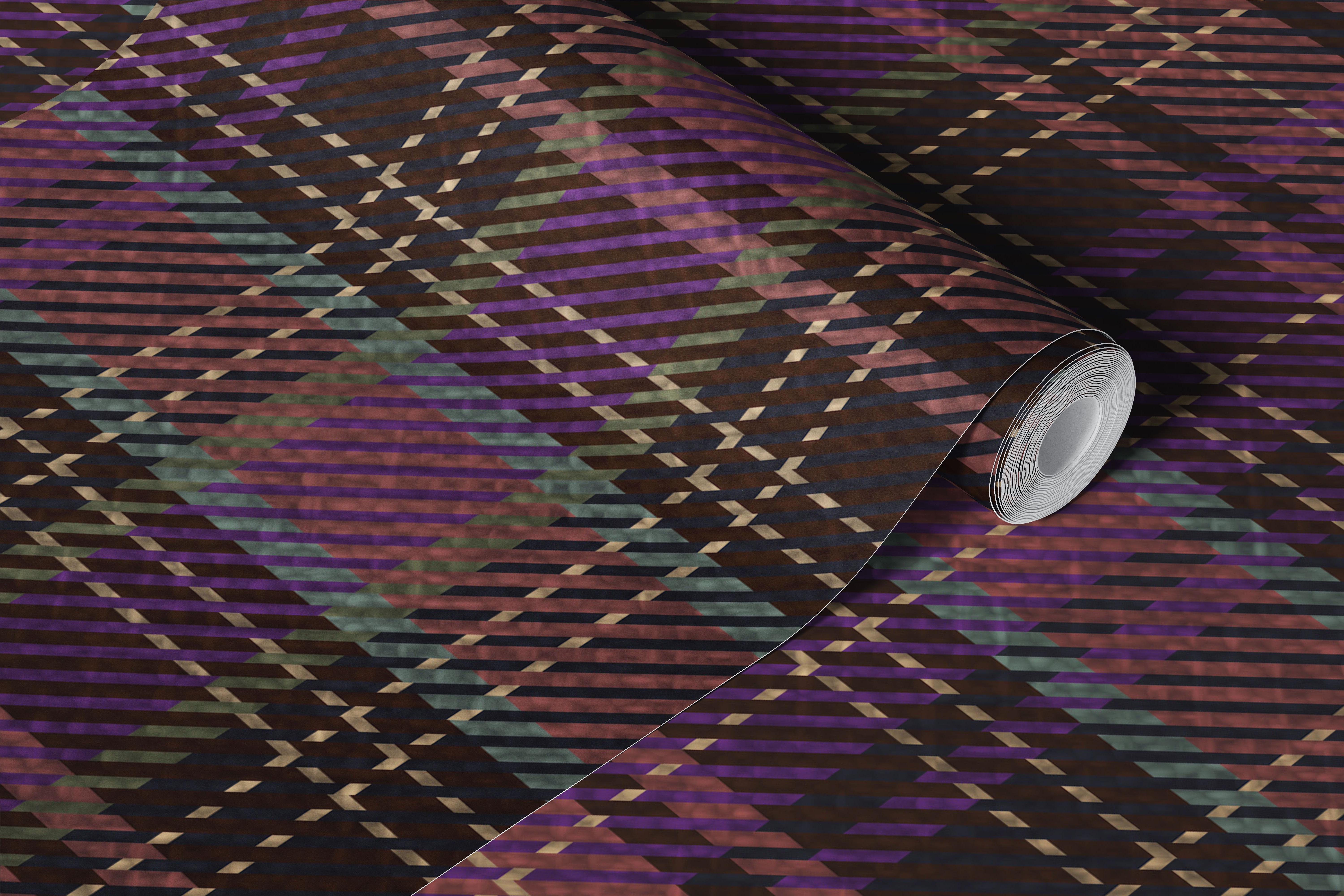 Classic Tartan fioletowo-bordowa tapeta w pokoju