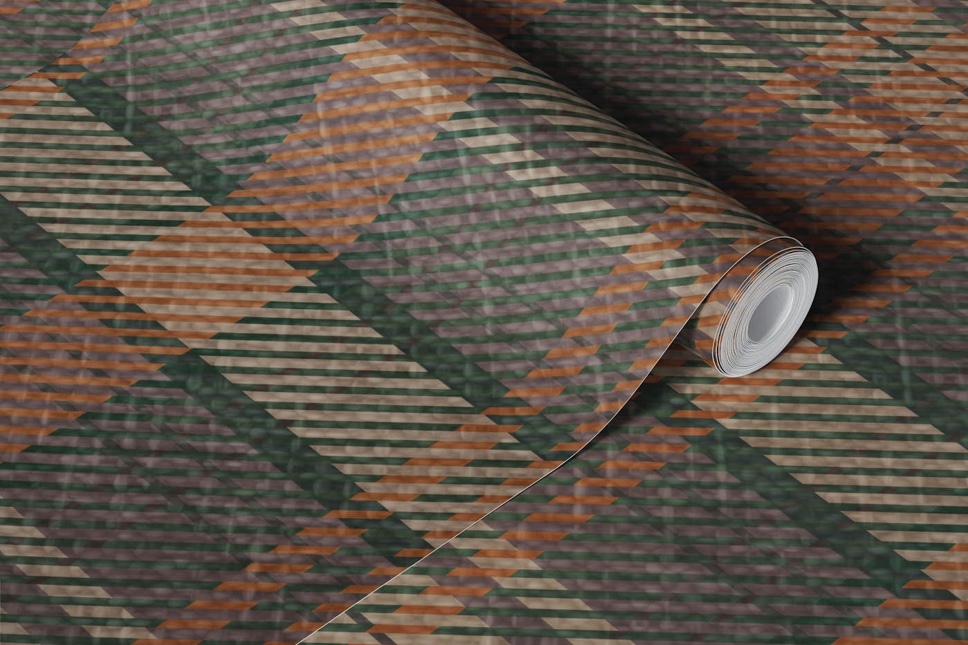 Classic Tartan Plaid Rustic Autumn GreenBrown wallpaper roll