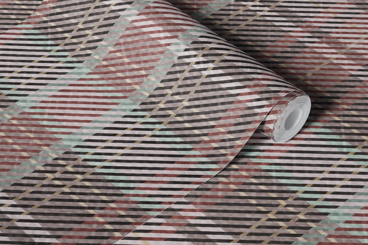 Classic tartan plaid muted soft neutral brown wallpaper roll