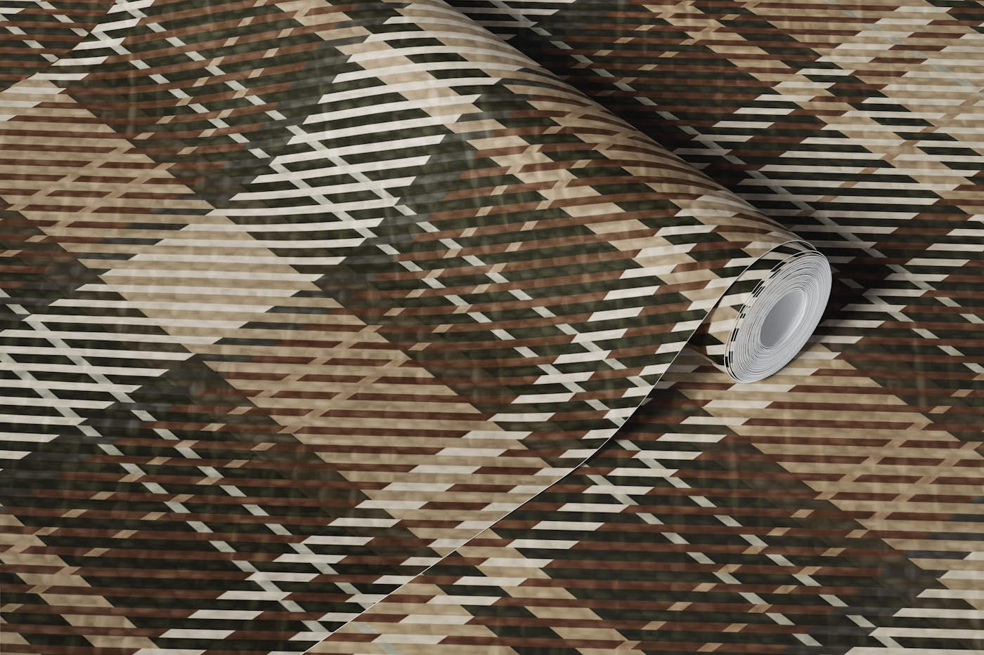 Classic Tartan Plaid Rustic Earth tones brown wallpaper roll