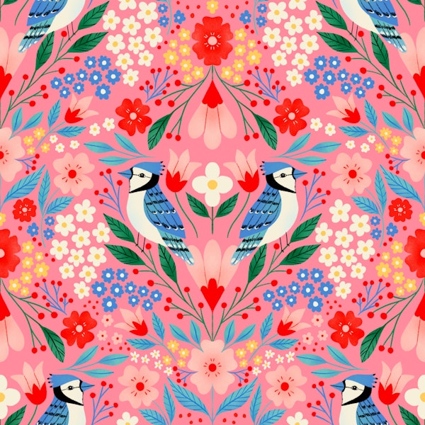 Bluejay Floral Elegance